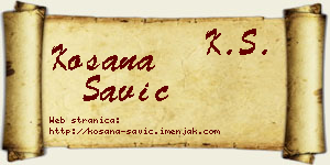 Kosana Savić vizit kartica
